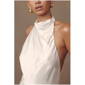 Esther Iridescent Satin Cowl Maxi Dress - Ivory