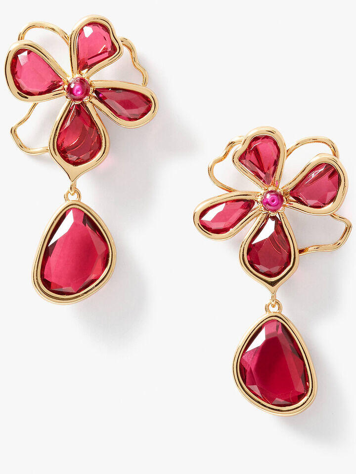 Floral Shimmer Drop Earrings