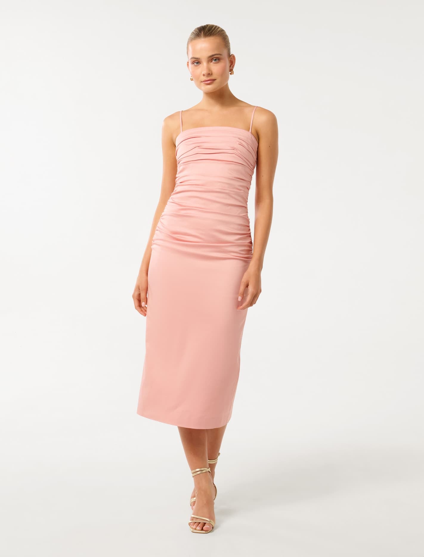 Forever New Women's Adina Gathered Midi Dress in Pink