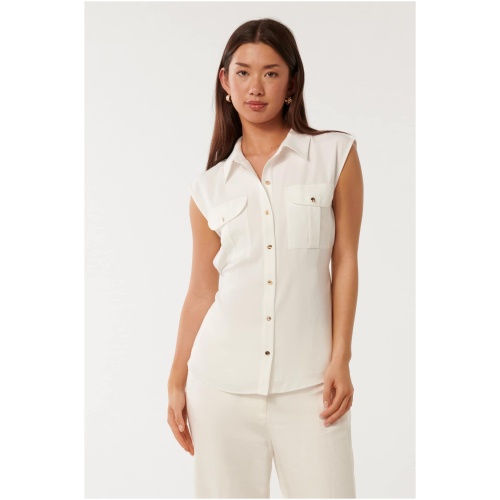 Forever New Women's Alara Long Cinched Shirt in Porcelain