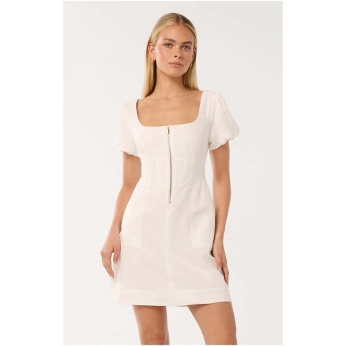 Forever New Women's Brooklyn Zip-Detail Mini Dress in Porcelain