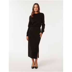 Forever New Women's Carmella Knit Midi Dress in Black