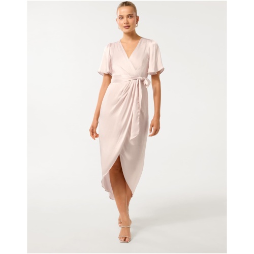 Forever New Women's Carolina Satin Midi Dress in Champagne