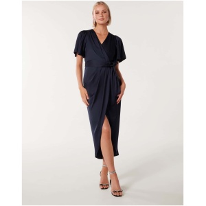 Forever New Women's Carolina Satin Midi Dress in Navy