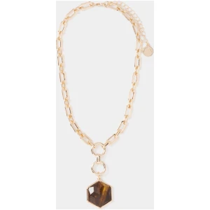 Forever New Women's Halle Hexagon Pendant Necklace in Brown