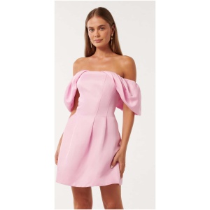 Forever New Women's Jacquie Off Shoulder Mini Dress in Pink