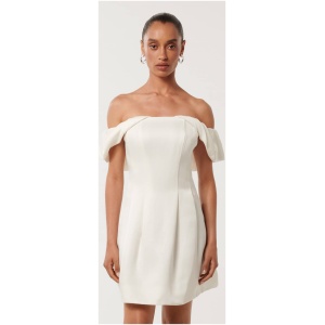 Forever New Women's Jacquie Petite Off Shoulder Mini Dress in Porcelain