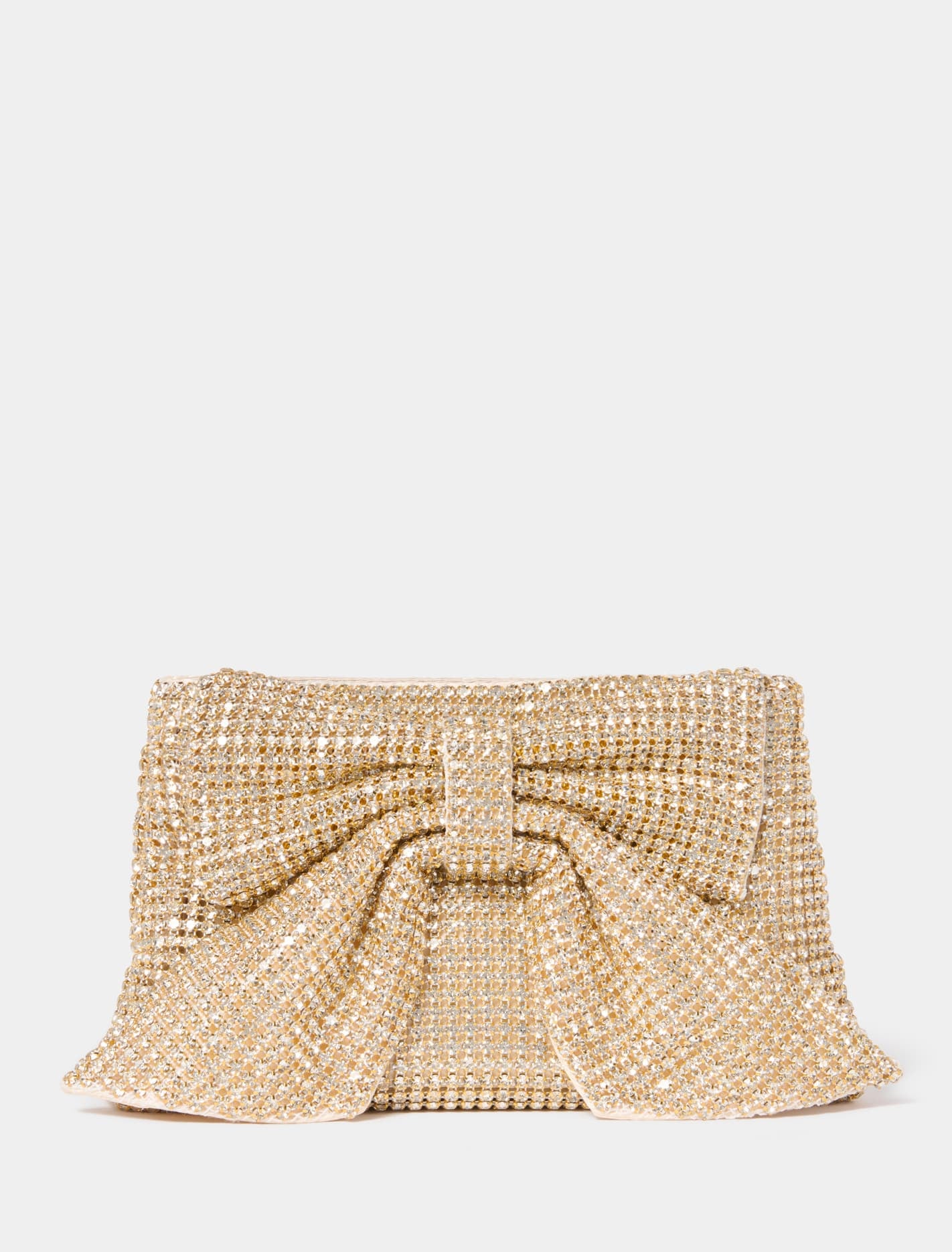 Forever New Women's Jolene Jewel Bow Clutch Bag in Gold