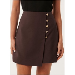 Forever New Women's Jordyn Button Detail Wrap Skirt in Chocolate