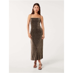 Forever New Women's Kendra Glitter Jersey Maxi Dress in Bronze