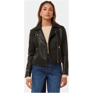 Forever New Women's Kylie Petite Biker Jacket in Black