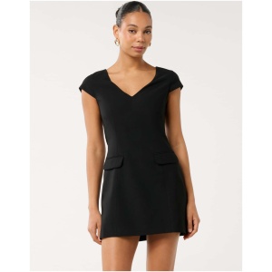 Forever New Women's Layla Cap Sleeve Mini Dress in Black