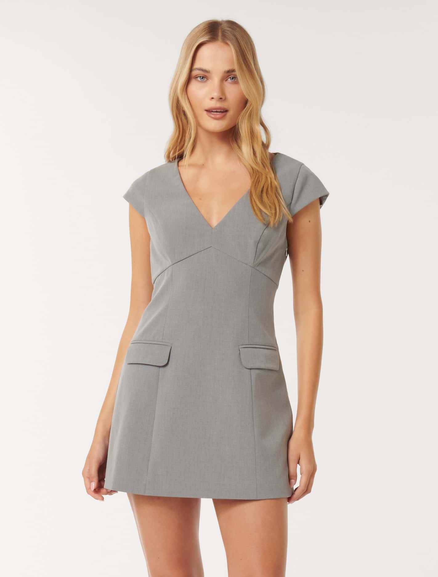 Forever New Women's Layla Cap Sleeve Mini Dress in Grey