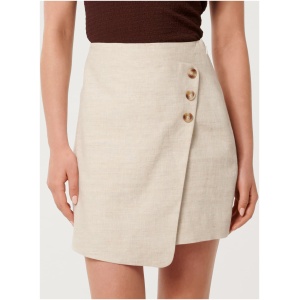 Forever New Women's Lettie Linen Wrap Mini Skirt in Natural