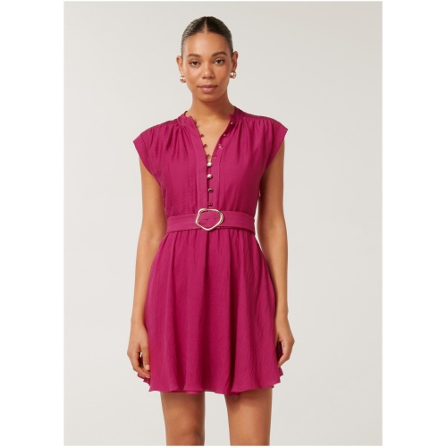 Forever New Women's Lucille Textured Belted Mini Dress in Claret