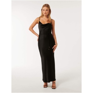 Forever New Women's Lucy Satin Cowl Maxi Dress in Black