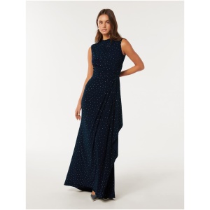 Forever New Women's Naomi Heat Seal Maxi Dress in Navy