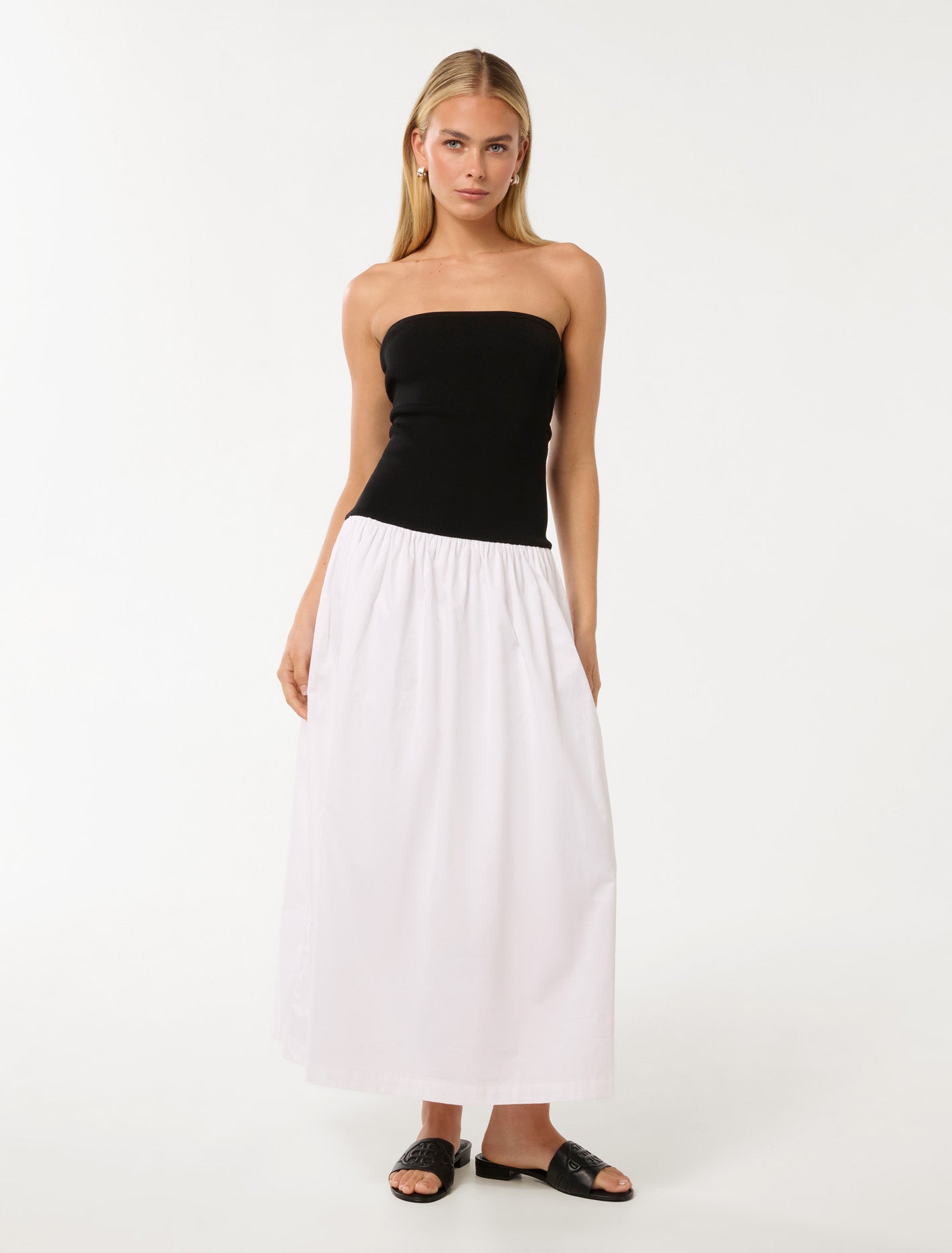 Forever New Women's Renee Contrast Midi Dress in Mono