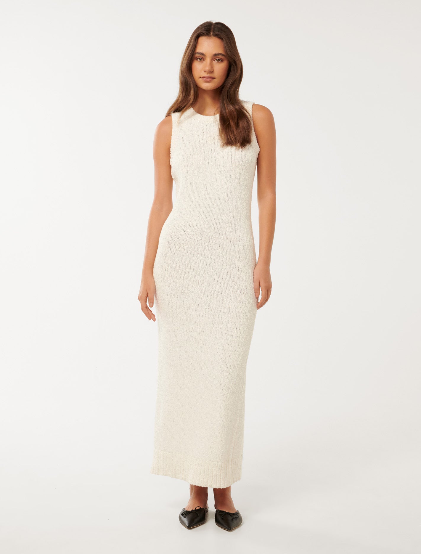 Forever New Women's Thea Boucle Racer Dress in Porcelain