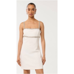 Forever New Women's Tiana Petite Embellished Mini Dress in Porcelain