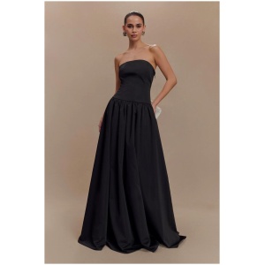 Frances Strapless Bow Maxi Dress - Black