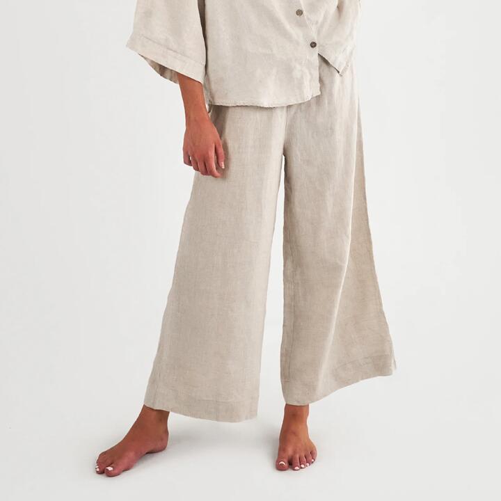 French Flax Linen Lounge Pant in Natural, M-L