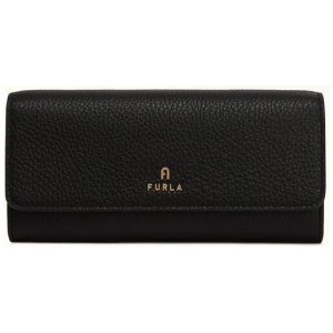 Furla Camelia Continental Wallet Nero Black Grained Calf Leather Woman