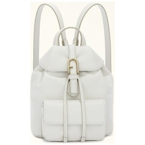 Furla Flow Backpack Marshmallow White Claris Lux Calf Leather Woman