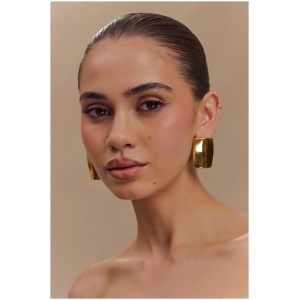 Georgia Rounded Rectangular Earrings - Gold