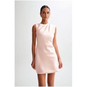 Granger Satin Structured Mini Dress - Pale Pink