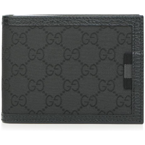 Gucci Canvas Web Tab GG Guccissima Trifold Wallet 217044 Fixed Size