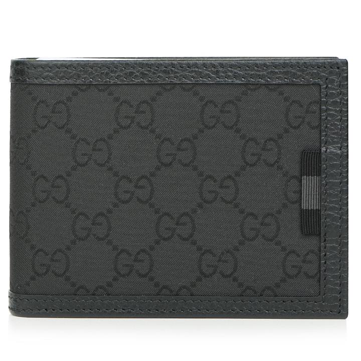 Gucci Canvas Web Tab GG Guccissima Trifold Wallet 217044 Fixed Size