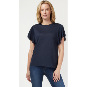 Harlow Frill Sleeve Tee Navy