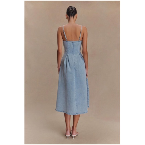 Harlyn Denim Midi Dress - Light Blue