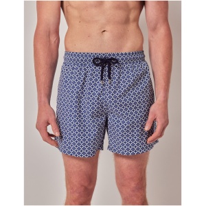 Hawes & Curtis Blue & White Geo Floral Swim Shorts