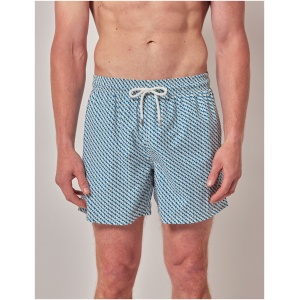 Hawes & Curtis Blue & White Geometric Swim Shorts