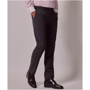 Hawes & Curtis Charcoal Tonal Check Slim Suit Trousers