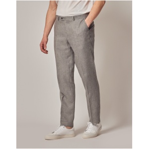 Hawes & Curtis Grey Linen Tailored Suit Trousers