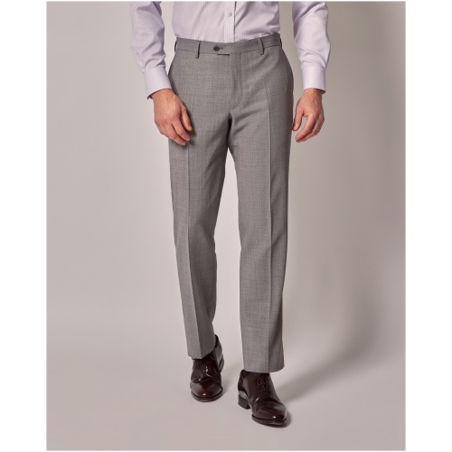 Hawes & Curtis Grey Semi Plain Italian Tailored Suit Trousers - 1913 Collection