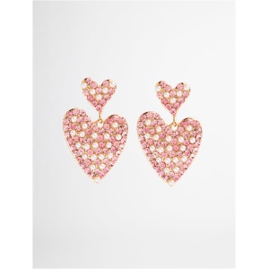 Heart Drop Earrings Pink SHEIKE