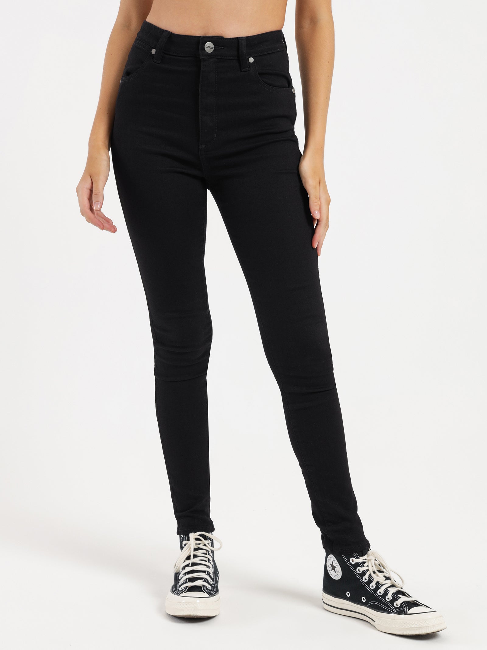 Hi Pins Skinny Jeans in Super Sonic Black Denim