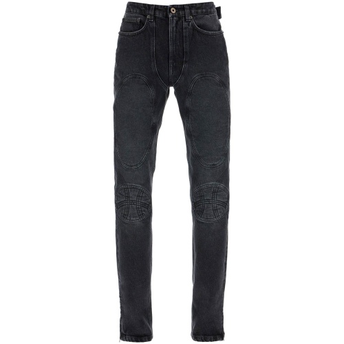 JEAN PAUL GAULTIER jeans with padded inlays and lace-up