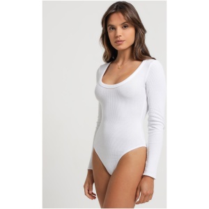 Jai Scoop Neck Bodysuit in White