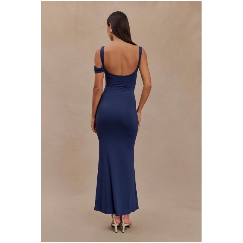 Janette Recycled Nylon And Mesh Sleeveless Maxi Dress - Navy