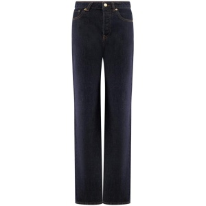 Janine High Waisted Straight Leg Jeans - Washed Indigo Blue