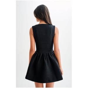 Jennifer Boucle Mini Dress - Black