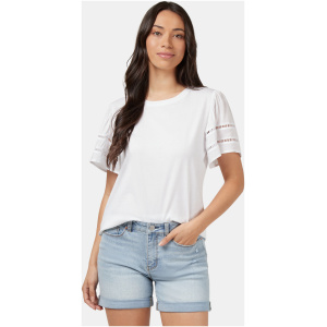 Jenny Woven Sleeve Tee White