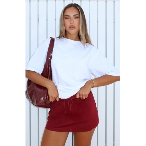 Just Be Honest Mini Skirt Burgundy