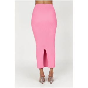 Kaesha Split Maxi Knitted Skirt - Bubblegum Pink