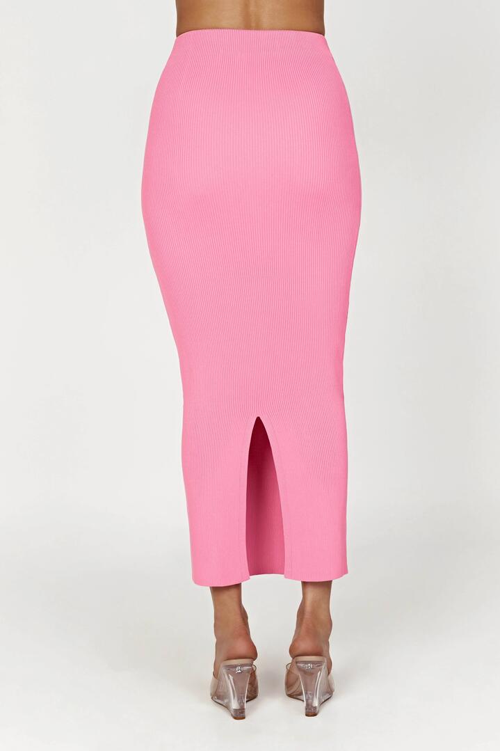 Kaesha Split Maxi Knitted Skirt - Bubblegum Pink